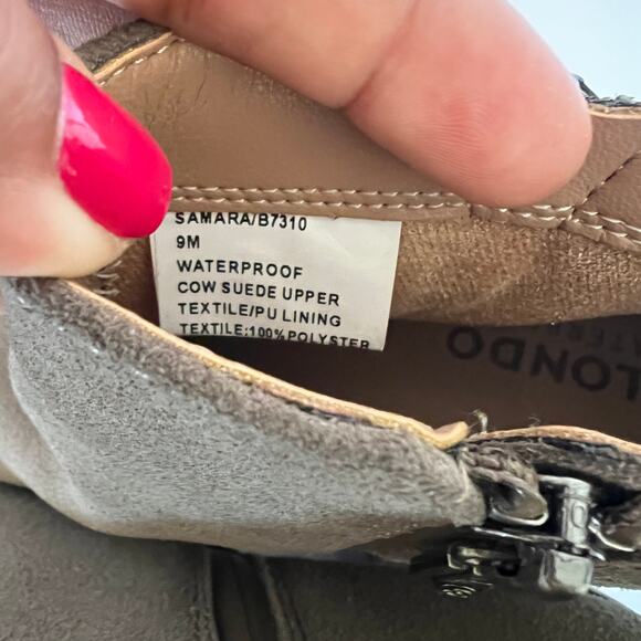 Blondo Samara Tan Taupe Waterproof Suede Ankle Booties Womens 9 - Picture 10 of 13